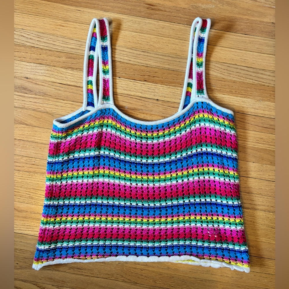 GAP rainbow crochet tank top 🌈